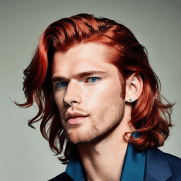Mullet Red Hairstyle AI avatar/profile picture for men